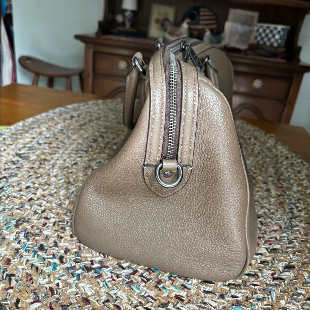 Coach Large Rowen in Dark Slate Pebbled Leather Bowling